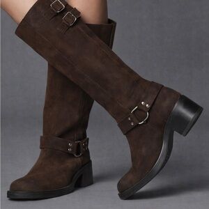 By Anthropologie Tall Moto Boots